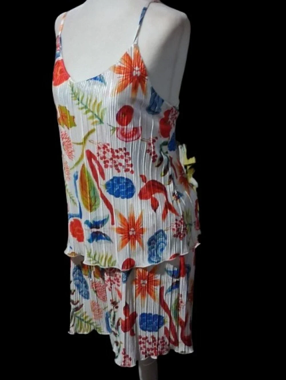 NWT Artyzen Pleated 2 Piece Pajama Short Set - Multicolor Size Large